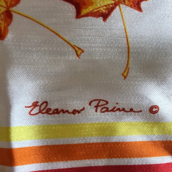 VTG  Scarf by Eleanor Paine For Skemo Canada Canadian Maple Leaves. Autumn. - Picture 5 of 11